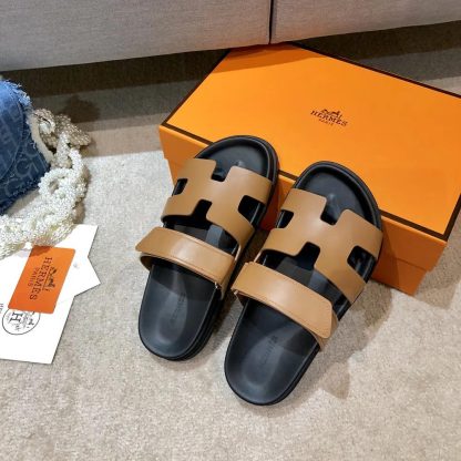 Hermes Unisex Chypre Sandal-Brown H222299ZvA3360 - 图片 5