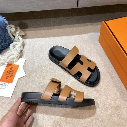 Hermes Unisex Chypre Sandal-Brown H222299ZvA3360 - 图片 6