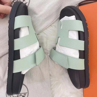 Hermes Unisex Chypre Sandal-Light Green H231295ZvDF350 - 图片 4