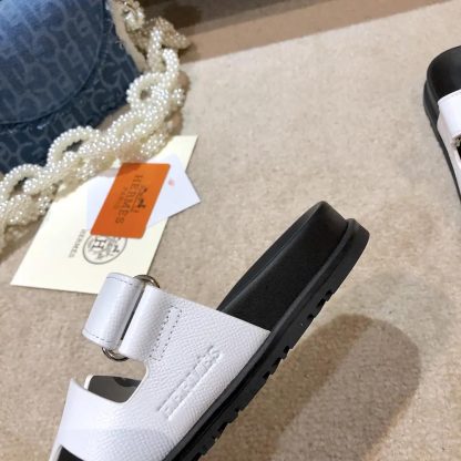 Hermes Unisex Chypre Sandal-White H222100Zv90380 - 图片 9