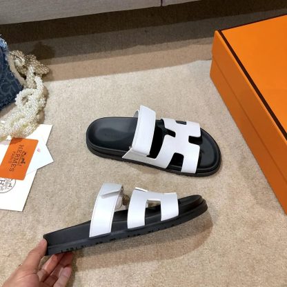 Hermes Unisex Chypre Sandal-White H222100Zv90380 - 图片 6