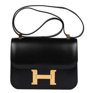 Hermes Women Constance 24 Bag Box Leather-BlackGold