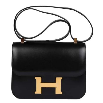 Hermes Women Constance 24 Bag Box Leather-BlackGold