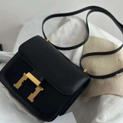 Hermes Women Constance 24 Bag Box Leather-BlackGold - 图片 6