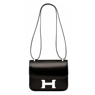 Hermes Women Constance 24 Bag Box Leather-BlackSilver