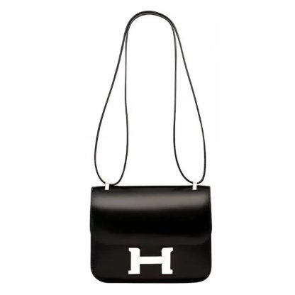 Hermes Women Constance 24 Bag Box Leather-BlackSilver