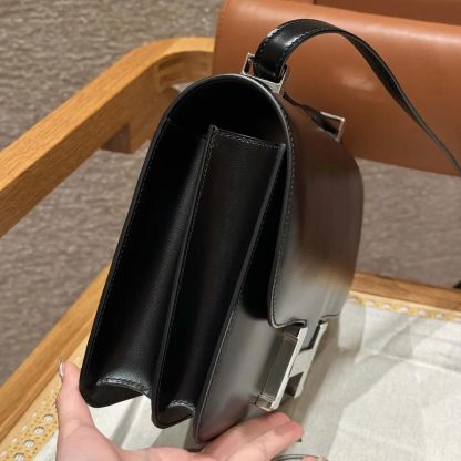 Hermes Women Constance 24 Bag Box Leather-BlackSilver - 图片 7