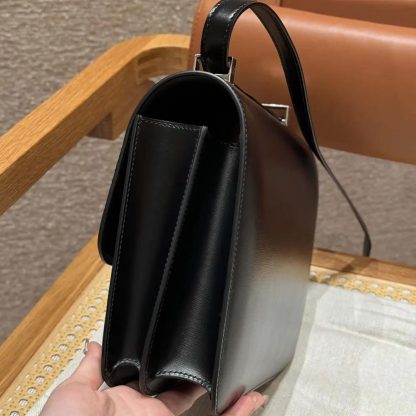 Hermes Women Constance 24 Bag Box Leather-BlackSilver - 图片 8