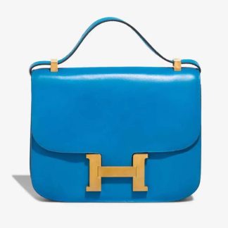Hermes Women Constance 24 Bag Box Leather-BlueGold