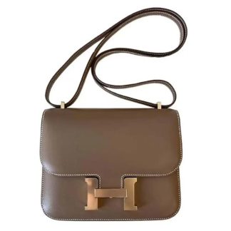 Hermes Women Constance 24 Bag Box Leather-GrayGold