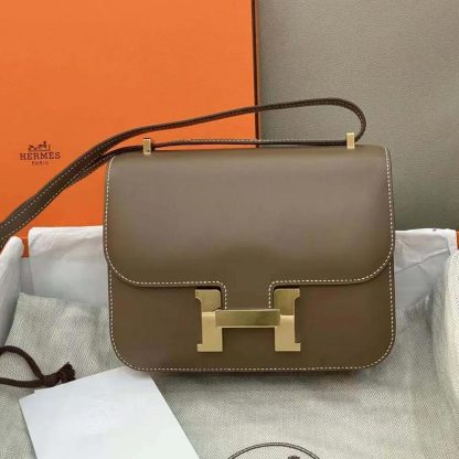Hermes Women Constance 24 Bag Box Leather-GrayGold - 图片 2