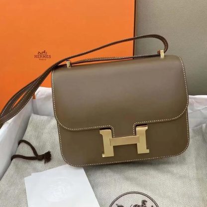 Hermes Women Constance 24 Bag Box Leather-GrayGold - 图片 3