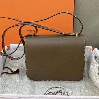 Hermes Women Constance 24 Bag Box Leather-GrayGold - 图片 4