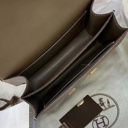 Hermes Women Constance 24 Bag Box Leather-GrayGold - 图片 7