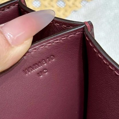 Hermes Women Constance 24 Bag Box Leather-MaroonSilver - 图片 9