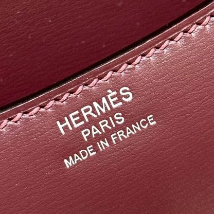 Hermes Women Constance 24 Bag Box Leather-MaroonSilver - 图片 10
