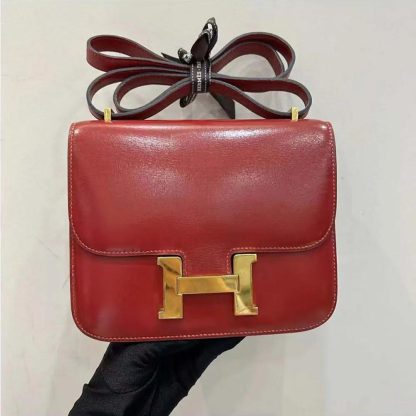 Hermes Women Constance 24 Bag Box Leather-RedGold - 图片 2