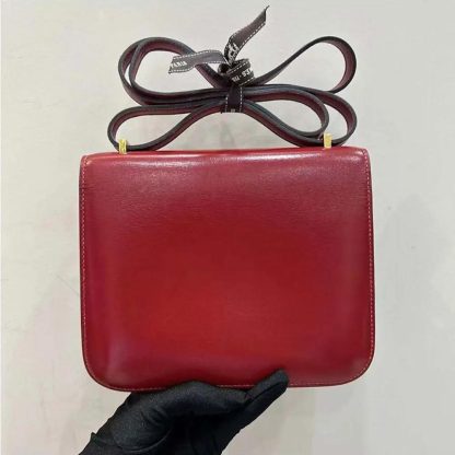 Hermes Women Constance 24 Bag Box Leather-RedGold - 图片 3