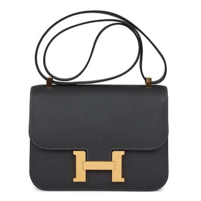 Hermes Women Constance 24 Bag Epsom Leather-BlackGold
