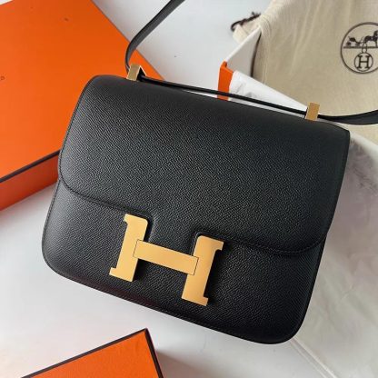 Hermes Women Constance 24 Bag Epsom Leather-BlackGold - 图片 3