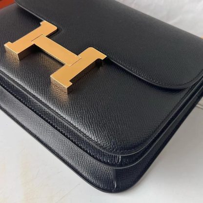 Hermes Women Constance 24 Bag Epsom Leather-BlackGold - 图片 7