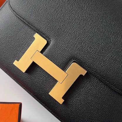 Hermes Women Constance 24 Bag Epsom Leather-BlackGold - 图片 10