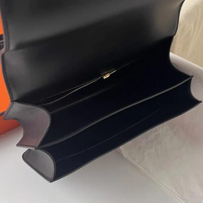 Hermes Women Constance 24 Bag Epsom Leather-BlackGold - 图片 9