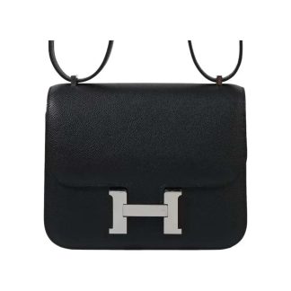 Hermes Women Constance 24 Bag Epsom Leather-BlackSilver