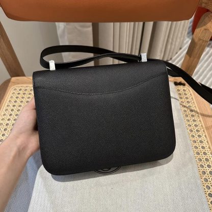 Hermes Women Constance 24 Bag Epsom Leather-BlackSilver - 图片 3