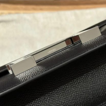 Hermes Women Constance 24 Bag Epsom Leather-BlackSilver - 图片 9