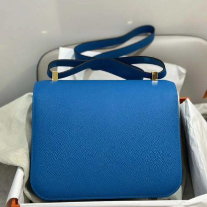 Hermes Women Constance 24 Bag Epsom Leather-BlueGold - 图片 4