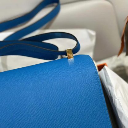 Hermes Women Constance 24 Bag Epsom Leather-BlueGold - 图片 10