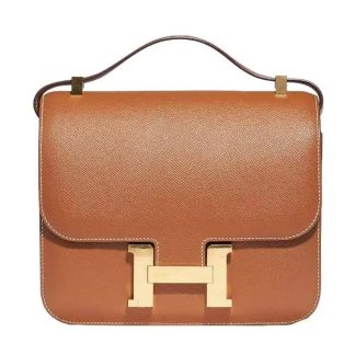 Hermes Women Constance 24 Bag Epsom Leather-BrownGold