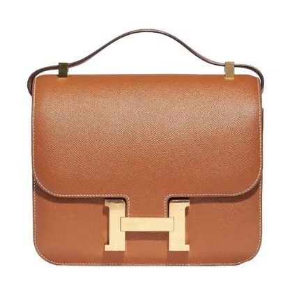 Hermes Women Constance 24 Bag Epsom Leather-BrownGold