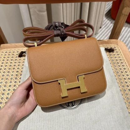 Hermes Women Constance 24 Bag Epsom Leather-BrownGold - 图片 2