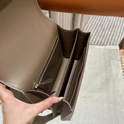 Hermes Women Constance 24 Bag Epsom Leather-GrayGold - 图片 7