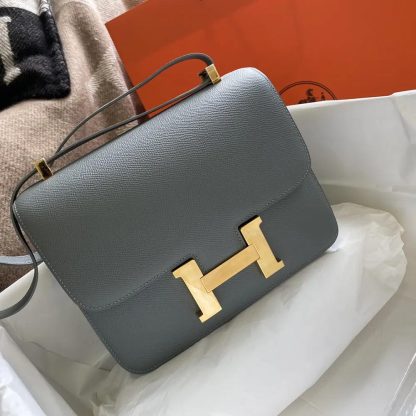Hermes Women Constance 24 Bag Epsom Leather-GreyGold - 图片 3