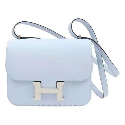 Hermes Women Constance 24 Bag Epsom Leather-Light BlueSilver