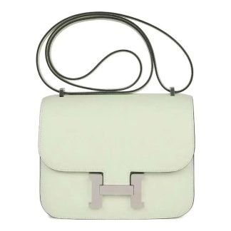 Hermes Women Constance 24 Bag Epsom Leather-LimeSilver