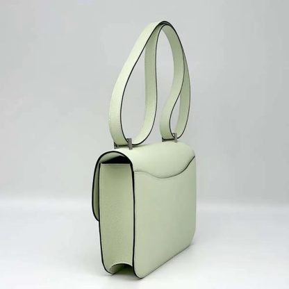 Hermes Women Constance 24 Bag Epsom Leather-LimeSilver - 图片 7