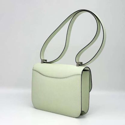 Hermes Women Constance 24 Bag Epsom Leather-LimeSilver - 图片 4