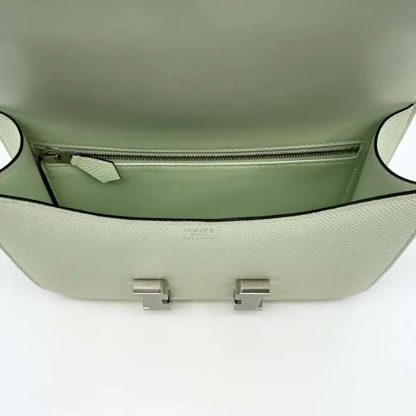 Hermes Women Constance 24 Bag Epsom Leather-LimeSilver - 图片 9