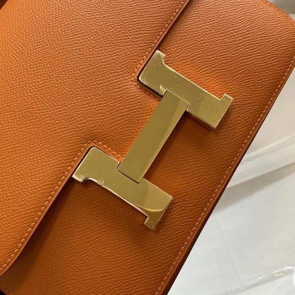 Hermes Women Constance 24 Bag Epsom Leather-OrangeGold - 图片 9