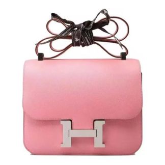 Hermes Women Constance 24 Bag Epsom Leather-PinkSilver