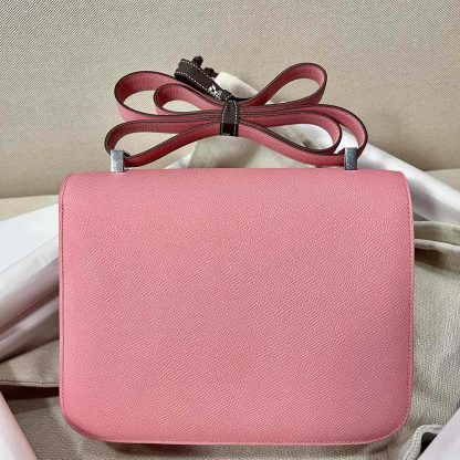 Hermes Women Constance 24 Bag Epsom Leather-PinkSilver - 图片 4