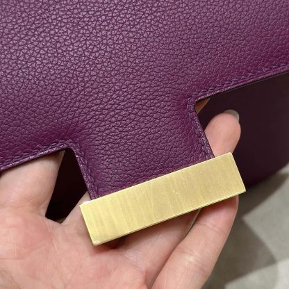 Hermes Women Constance 24 Bag Epsom Leather-PurpleGold - 图片 9