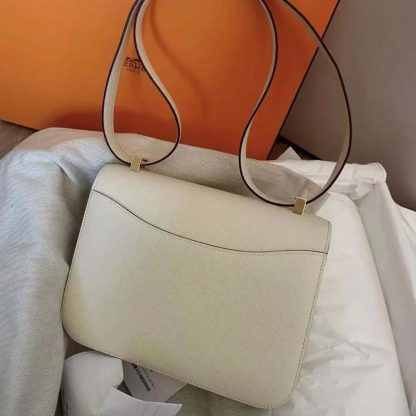 Hermes Women Constance 24 Bag Epsom Leather-WhiteGold - 图片 7
