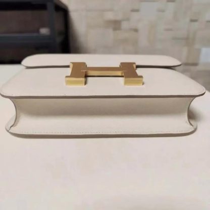 Hermes Women Constance 24 Bag Epsom Leather-WhiteGold - 图片 8