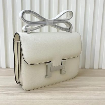 Hermes Women Constance 24 Bag Epsom Leather-WhiteSilver - 图片 2