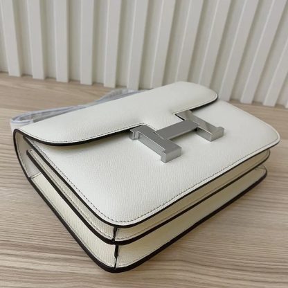 Hermes Women Constance 24 Bag Epsom Leather-WhiteSilver - 图片 4